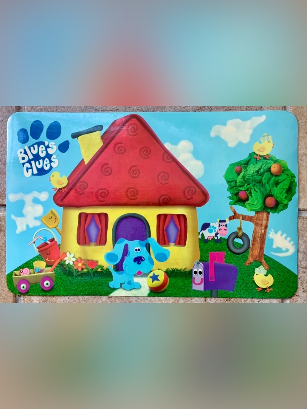 VINTAGE Blues Clues ORIGINAL PLACEMAT 1998 Nickelodeon STEVE YEARS